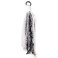 Polyester lace flower tassel pendant with black and white stripes for DIY crafts - Total Length 22cm / Black