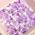 Perline in acrilico viola e bianche a forma di fiore e farfalla per la creazione di gioielli - Circa 2,5-10 mm, Foro 1 mm, 10 g/Confezione (circa 100-130 pz) / Serie Viola
