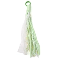 Mint green lace and fringe tassel pendant accessory with a round clip for DIY jewelry - Total Length 22cm / Green