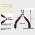 Detailed macro view of 11cm diagonal cutting pliers with black and red handles for DIY - Black Handle Diagonal Pliers