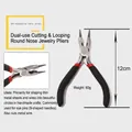 Macro shot of dual-purpose round nose jewelry pliers with black ergonomic handles - Round Nose Jewelry Pliers