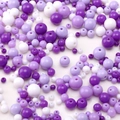Polierte lila und weiße Acrylperlen in verschiedenen Größen für DIY-Schmuckherstellung - 4-10mm (25g/Packung) / Violette Serie Mix