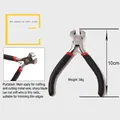 Detailed view of 10cm mini end cutting pliers for DIY jewelry with non-slip handles - End Cutting Pliers