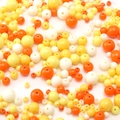 Mix aus 4-10mm warmweißen, gelben und orangen Acryl-Rundperlen für DIY-Schmuckherstellung - 4-10mm (25g/Packung) / Gelbe Serie Mix