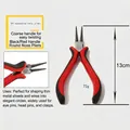 Detail of round nose jewelry pliers with red and black non-slip handles for DIY wire looping - Red and Black Handle Round Nose Pliers