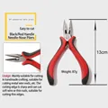 Detail view of 13cm long nose pliers with dual-color non-slip handle for DIY jewelry making - Red and Black Handle Long Nose Pliers
