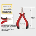 Detailed view of 13cm round nose pliers for jewelry DIY with non-slip red and black handle - Red and Black Handle Rolling Pliers