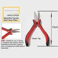 Detail view of 13cm bent nose pliers with red and black handles for precision DIY crafts - Red and Black Handle Bent Nose Pliers