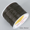 Détail du fil élastique marron foncé de 1,0mm sur bobine pour création de bijoux DIY - 1.0mm (Env. 45m/Rouleau) / Café