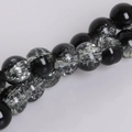 Macro detail of 8mm black and white crackle glass beads for DIY jewelry making - Diameter 4mm (Approx. 100 Pcs) / Black