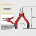 Detail view of 13cm jewelry pliers with red-black non-slip handle and round nose - Red and Black Handle Jewelry Pliers