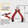 Detail showing 12cm mini multi-functional combination pliers with red and black handle - Red and Black Handle Combination Pliers
