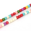 Fili di perle rotonde in turchese sintetico colorato da 4 mm con trama in pietra naturale - 4mm / Colorato