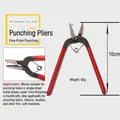 Detail of 16cm DIY hole punch pliers with red handles and 92g carbon steel body - Punch Pliers