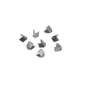 Pack of 8 dark gunmetal iron cord end crimps with anti-slip dots for jewelry making - Width 6mm / Gun Black