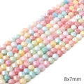 Mischfarbene 8x7mm facettierte Glasperlen im Macaron-Stil für DIY-Schmuck - Gedrehte Perle