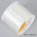 Strong 0.5mm 100m transparent elastic string for DIY beading and crystal jewelry - 0.5mm (Approx. 100m/Roll) / Clear White
