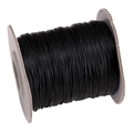 Cordón encerado coreano negro en carrete para joyería DIY y artesanía hecha a mano - 0.5mm / Negro