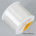 Strong clear elastic beading cord 0.6mm diameter on white spool for jewelry DIY making - 0.6mm (Approx. 80m/Roll) / Clear White