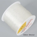 0.8mm clear elastic crystal string on white spool for DIY jewelry making 50m roll - 0.8mm (Approx. 50m/Roll) / Clear White