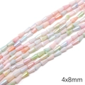 Mischung aus 4x8mm Pastell-Glasperlen mit irisierender Beschichtung für DIY-Schmuck - Pagodenperle
