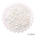 Mix of 2-10mm white faux pearls and iridescent glass beads for DIY jewelry making - 83# Integrated Mixed Beads / 2-10mm (30g/Pack Approx 60-120pcs) / White