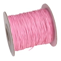 Cordón de algodón encerado rosa de 1-2 mm en rollo para joyería DIY y artesanía - 0.5mm / Rosa Palo