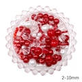 DIY bead set in red and white tones, 2-10mm mix of glass and acrylic beads for jewelry - 84# Integrated Mixed Beads / 2-10mm (30g/Pack Approx 60-120pcs) / Bright Red Series