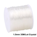 Transparent 1.5mm crystal elastic string for jewelry making on white spool, 35m length - 1.5mm (Approx. 35m/Roll) / Clear White