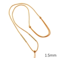 Orange 1.5mm handmade nylon woven rope with gold thread detail and Chinese dragon knot - Thin Amber