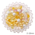 2-10mm mixed glass and pearl beads set in white and yellow for DIY jewelry making - 88# Integrated Mixed Beads / 2-10mm (30g/Pack Approx 60-120pcs) / Yellow Series