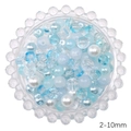 Blue and white mixed 2-10mm glass seed beads set for DIY jewelry making and bracelets - 90# Integrated Mixed Beads / 2-10mm (30g/Pack Approx 60-120pcs) / Blue Series