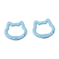 Sky blue matte cat-shaped spring snap hooks for DIY bags and keychains, set of two - Blue