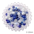 Mix of 2-10mm blue and white glass seed beads in a wavy glass bowl for DIY jewelry - 91# Integrated Mixed Beads / 2-10mm (30g/Pack Approx 60-120pcs) / Royal Blue Series