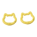 Set of two bright yellow cat-shaped alloy spring buckles for DIY bag accessories - Yellow