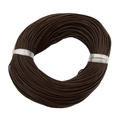 Rollo de cordón de cuero redondo marrón para joyería artesanal y brazaletes DIY - 1mm / Café oscuro