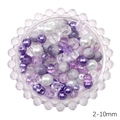 Mix of purple and white glass pearls and acrylic beads for DIY jewelry making in 2-10mm size - 92# Integrated Mixed Beads / 2-10mm (30g/Pack Approx 60-120pcs) / Purple Series
