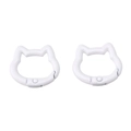 White enamel cat-shaped spring clasp buckle for DIY jewelry and bag accessories - White