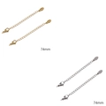Catene di estensione da 74mm in acciaio inossidabile oro e argento con chiusura - Stile Ovale Inciso / 1 Pezzo / Argento