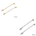Catene di estensione da 72mm in oro e argento con ciondoli a cuore e chiusure a moschettone - Stile Cuore Liscio / 1 Pezzo / Argento