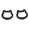 Pair of black cat-shaped alloy spring clasps for DIY jewelry making and keychain accessories - Black