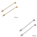 Catena di estensione da 72mm in acciaio inossidabile oro e argento con ciondolo a cuore - Stile Cuore Inciso / 1 Pezzo / Argento