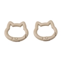 Pair of khaki cat-shaped alloy spring clasps for handmade DIY jewelry bracelets - Khaki