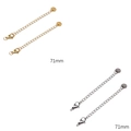 Catena estensibile da 71mm in acciaio inossidabile con chiusura a moschettone oro - Stile Tondo Inciso