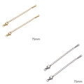 Catene di estensione da 75mm in acciaio color oro e argento con chiusura a moschettone - Stile Barra Incisa