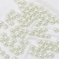 Lustrous white faux pearl round beads for DIY handmade jewelry and beaded necklace crafting - 4mm (100pcs/Pack) / White