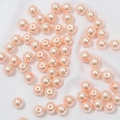 Lustrous light pink faux pearl loose beads with holes for DIY jewelry and necklaces - 4mm (100pcs/Pack) / Pink