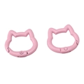 Pink cat-shaped alloy spring clasp for DIY jewelry making and keychain accessories - Pink