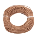 Rollo de cordón redondo de cuero sintético marrón para joyería artesanal y collares - 1mm / Natural