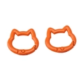 Orange cat shaped zinc alloy spring ring clasp for DIY keychains and bags - Orange